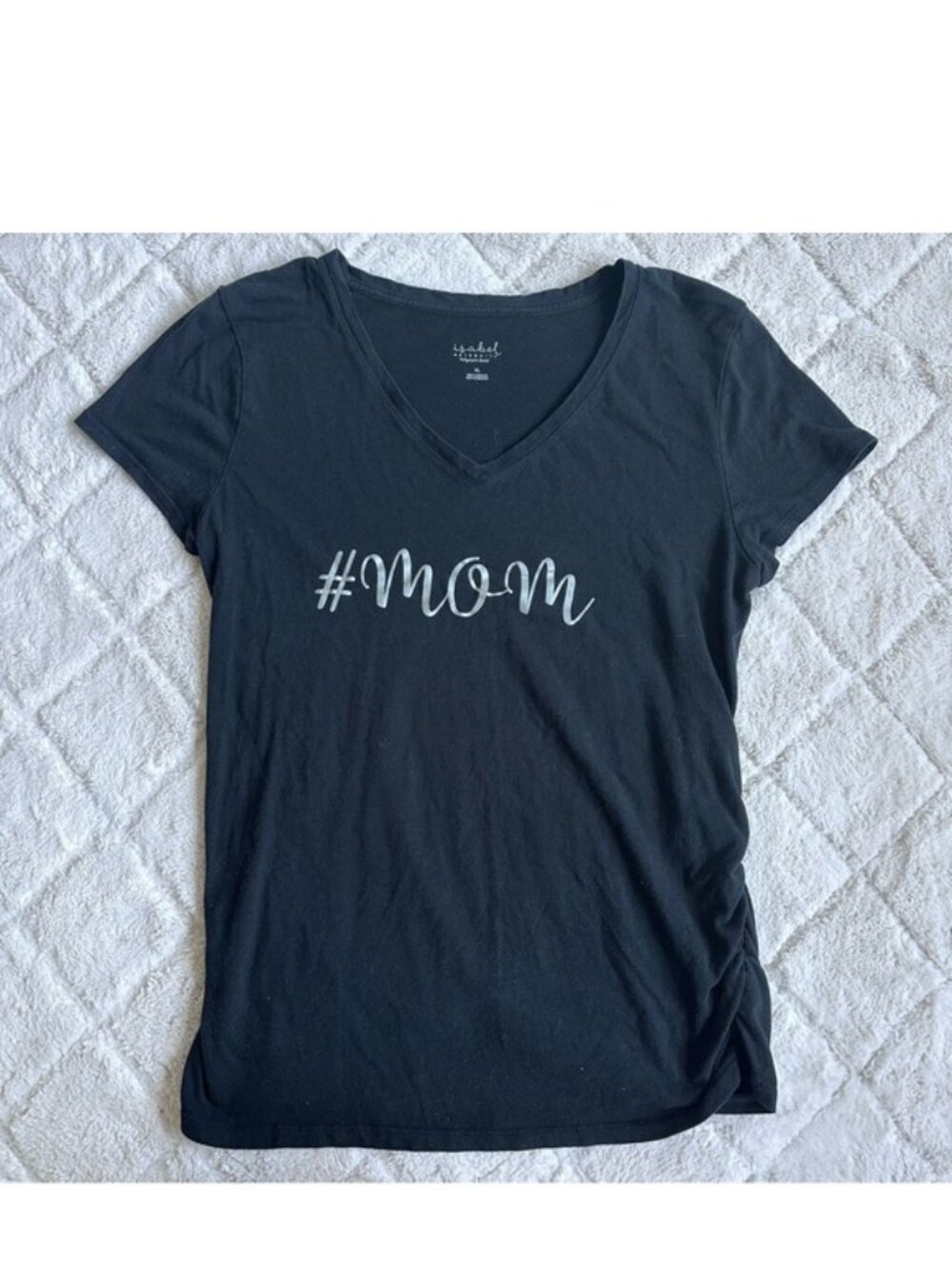 Isabel Maternity | #Mom Graphic Short Sleeve Maternity Shirt | Size Extra Large